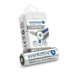 Akumulator 18500 everActive 3,7V Li-ion 2100mAh USB-C z | PartsPC.pl
