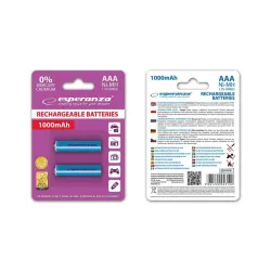 Akumulatorki AAA Esperanza 1000mAh 2szt. niebieskie | PartsPC.pl
