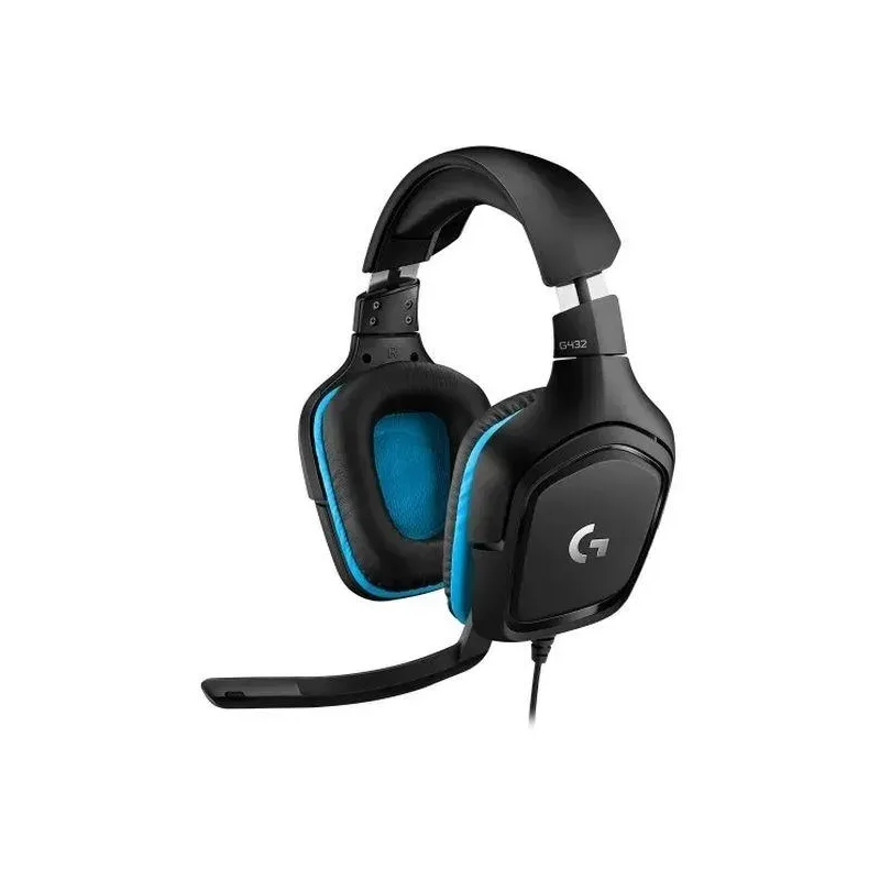 Słuchawki z mikrofonem Logitech G432 czarno-niebieskie | PartsPC.pl
