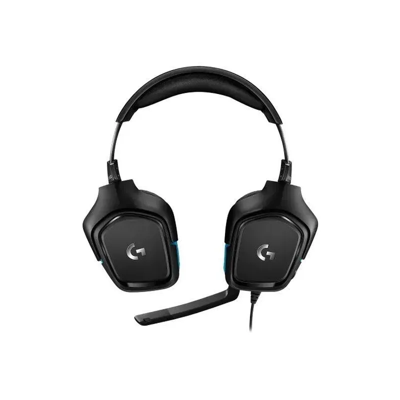 Słuchawki z mikrofonem Logitech G432 czarno-niebieskie | PartsPC.pl