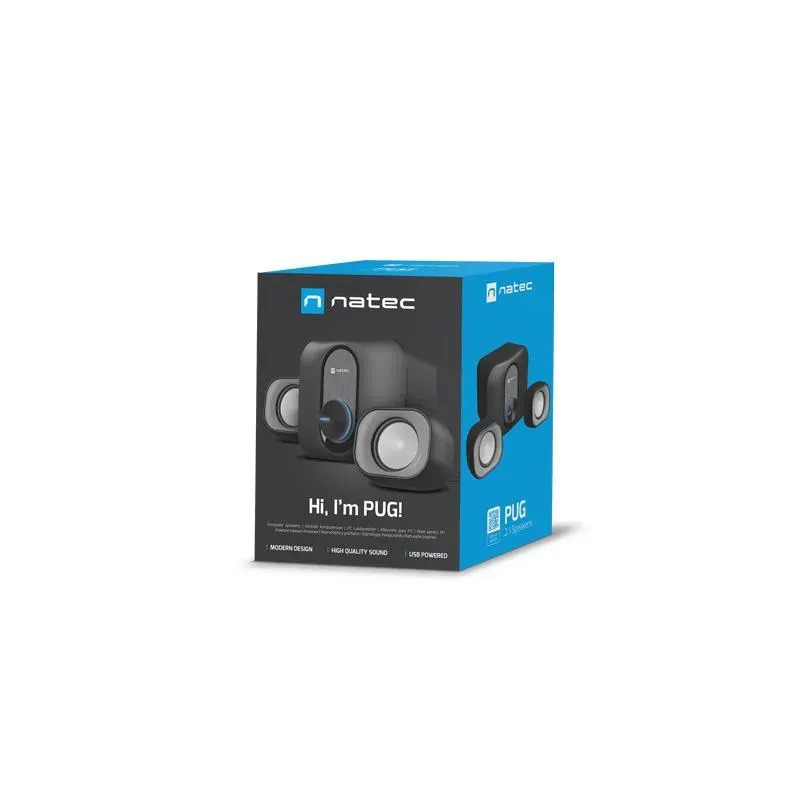 Głośniki Natec Pug 11W RMS 2.1 Czarne | PartsPC.pl