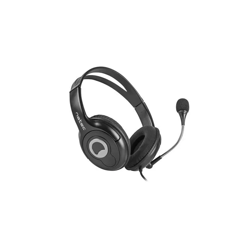 Słuchawki z mikrofonem Natec Bear 2 czarne | PartsPC.pl