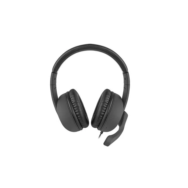 Słuchawki z mikrofonem Natec Rhea czarne | PartsPC.pl