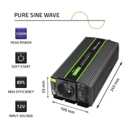 Przetwornica napięcia Qoltec Monolith | 600W | 1200W | | PartsPC.pl