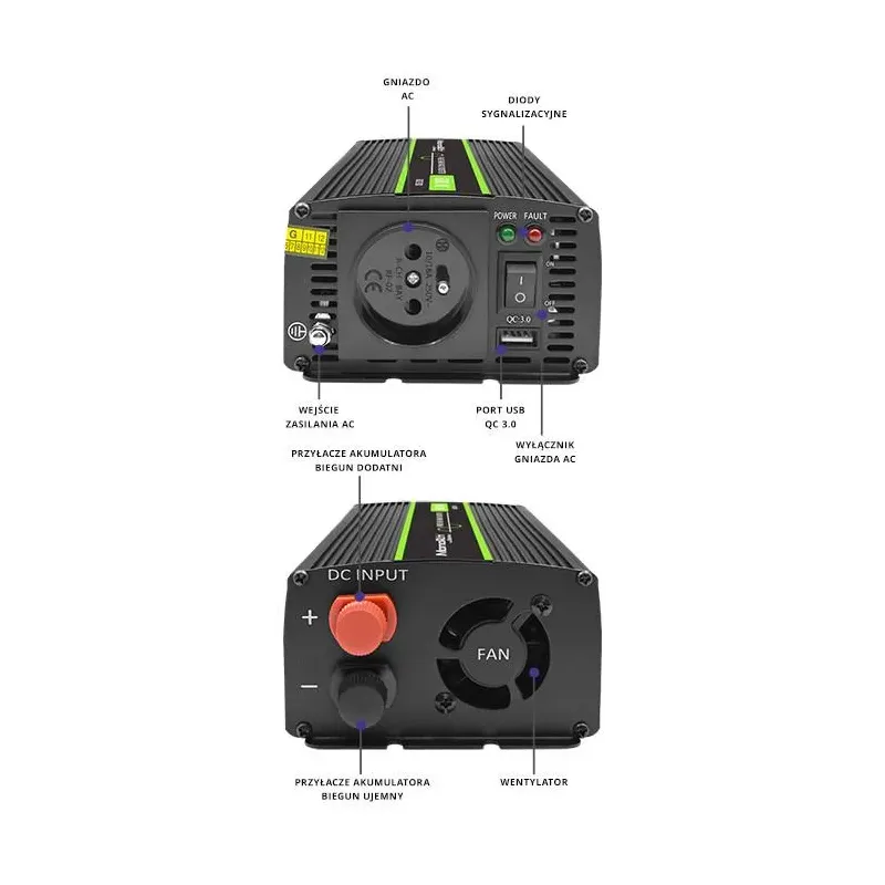 Przetwornica napięcia Qoltec Monolith | 300W | 600W | | PartsPC.pl