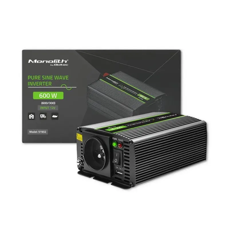 Przetwornica napięcia Qoltec Monolith | 300W | 600W | | PartsPC.pl