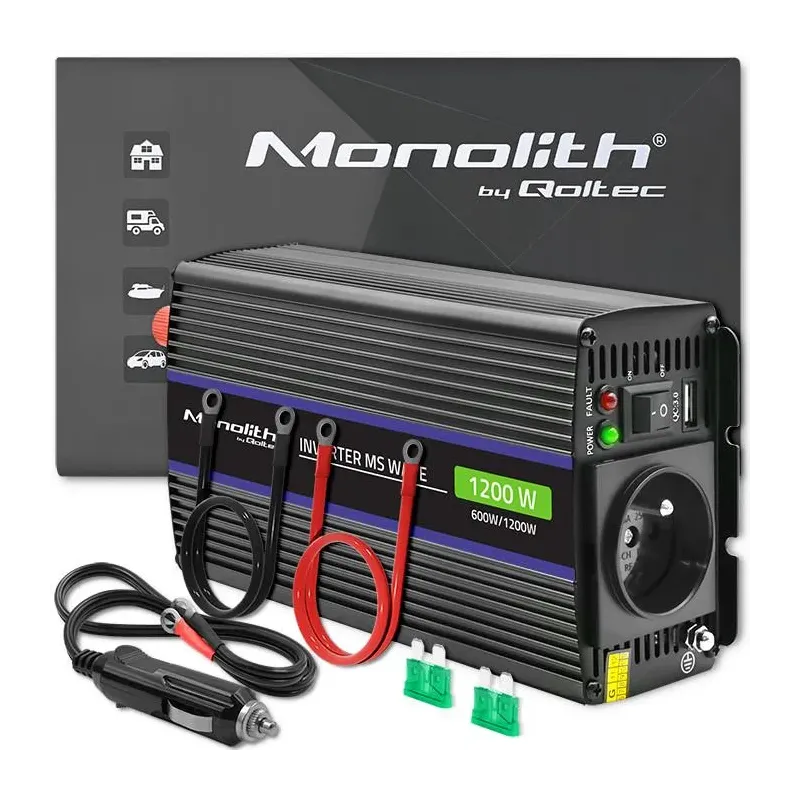 Przetwornica napięcia Qoltec Monolith 1200 MS Wave | 12V | PartsPC.pl