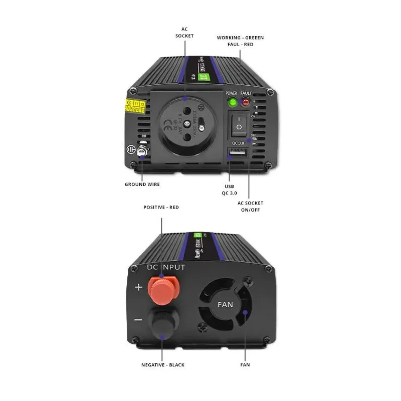 Przetwornica napięcia Qoltec Monolith 1200 MS Wave | 12V | PartsPC.pl