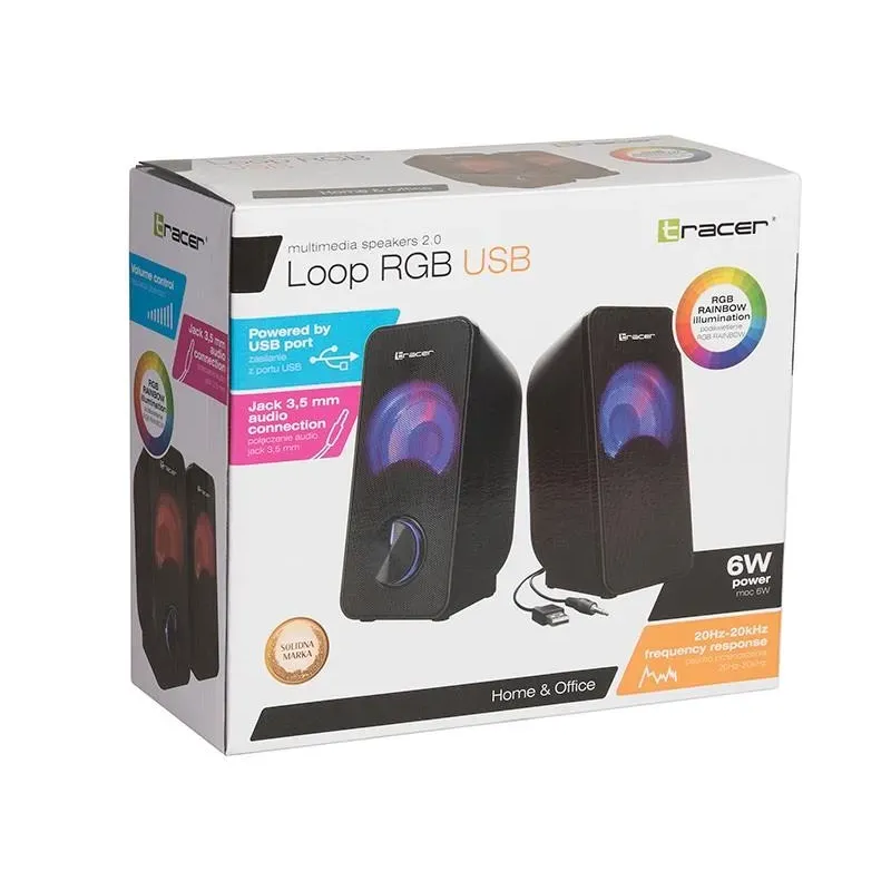 Głośniki Tracer 2.0 Loop RGB USB | PartsPC.pl