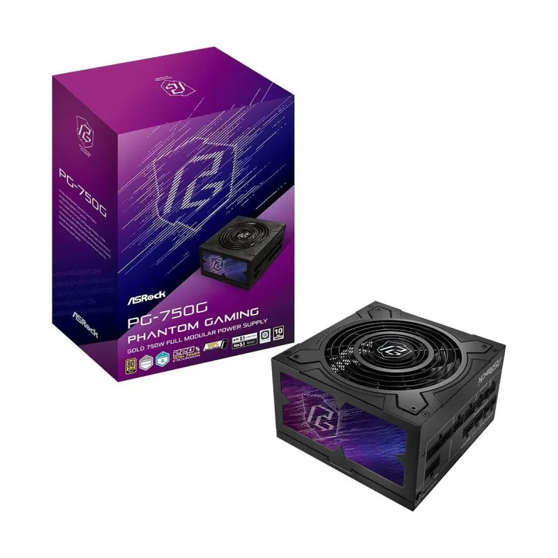 Zasilacz ASRock Phantom Gaming 750W 80 PLUS Gold | PartsPC.pl