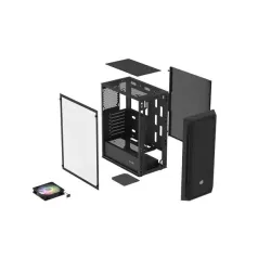 Obudowa Fury SHOBO SH4 RGB ATX Midi Tower z oknem czarna | PartsPC.pl