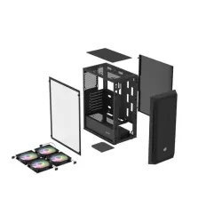 Obudowa Fury SHOBO SH4F RGB ATX Midi Tower z oknem czarna | PartsPC.pl