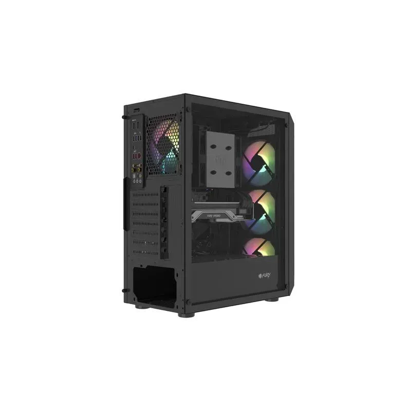 Obudowa Fury SHOBO SH4F RGB ATX Midi Tower z oknem czarna | PartsPC.pl
