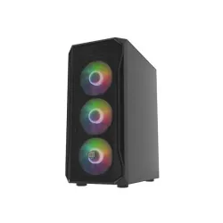 Obudowa Fury SHOBO SH4F RGB ATX Midi Tower z oknem czarna | PartsPC.pl