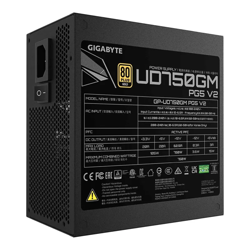 Zasilacz Gigabyte GP-UD750GM PG5 V2 750W 120mm 80+Gold | PartsPC.pl