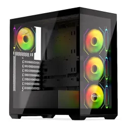 Obudowa Krux Exo ATX RGB z oknem bez zasilacza czarna | PartsPC.pl