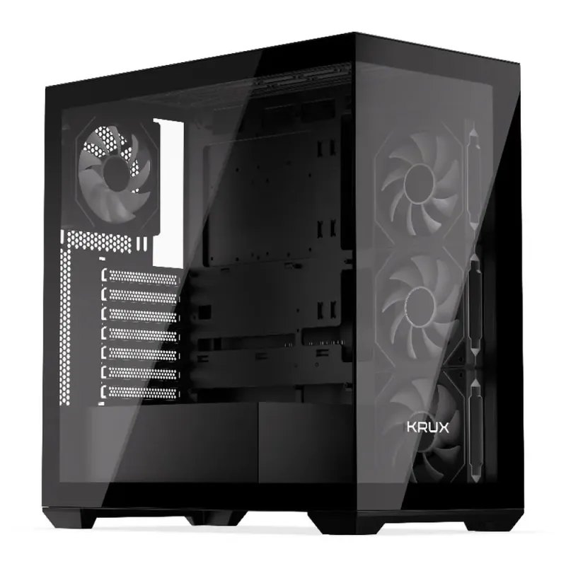 Obudowa Krux Exo ATX RGB z oknem bez zasilacza czarna | PartsPC.pl