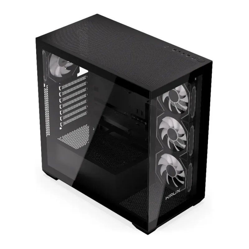 Obudowa Krux Exo ATX RGB z oknem bez zasilacza czarna | PartsPC.pl