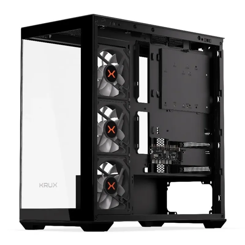Obudowa Krux Exo ATX RGB z oknem bez zasilacza czarna | PartsPC.pl