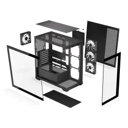 Obudowa Krux Exo ATX RGB z oknem bez zasilacza czarna | PartsPC.pl