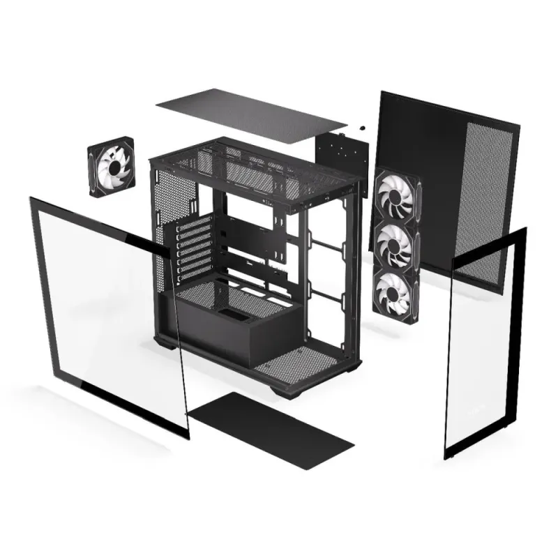 Obudowa Krux Exo ATX RGB z oknem bez zasilacza czarna | PartsPC.pl