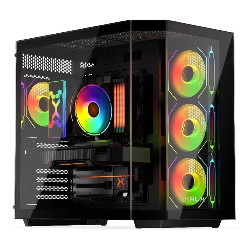Obudowa KRUX Empero ATX, z oknem, bez zasilacza, czarna | PartsPC.pl