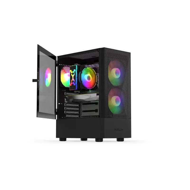 Obudowa KRUX Vako RGB ATX/mciroATX/Mini ATX z oknem, b... | PartsPC.pl