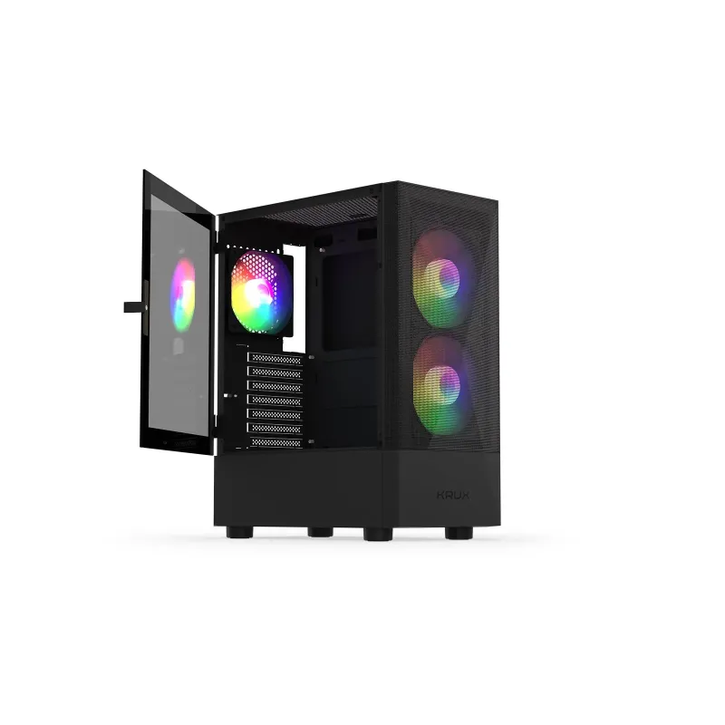 Obudowa KRUX Vako RGB ATX/mciroATX/Mini ATX z oknem, b... | PartsPC.pl