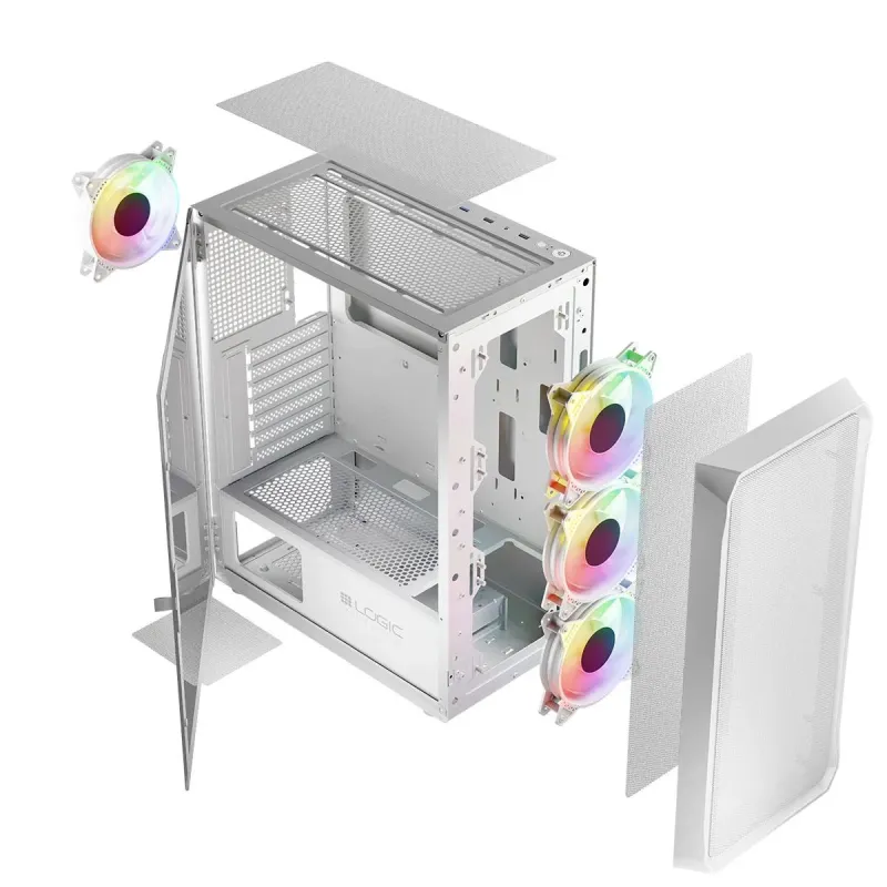 Obudowa LOGIC PORTOS ARGB MIDI USB 3.0 White | PartsPC.pl