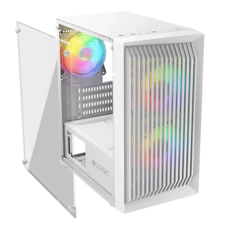 Obudowa LOGIC ATOS ARGB mATX/mITX Mini USB 3.0 Biała | PartsPC.pl