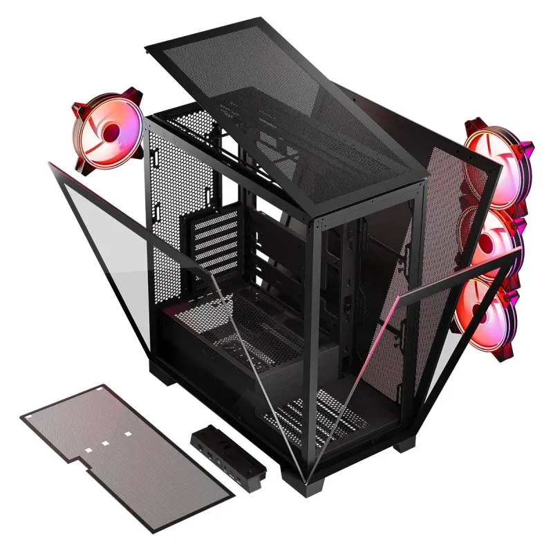 Obudowa Modecom Volcano Space Apex ARGB MIDI Czarna | PartsPC.pl