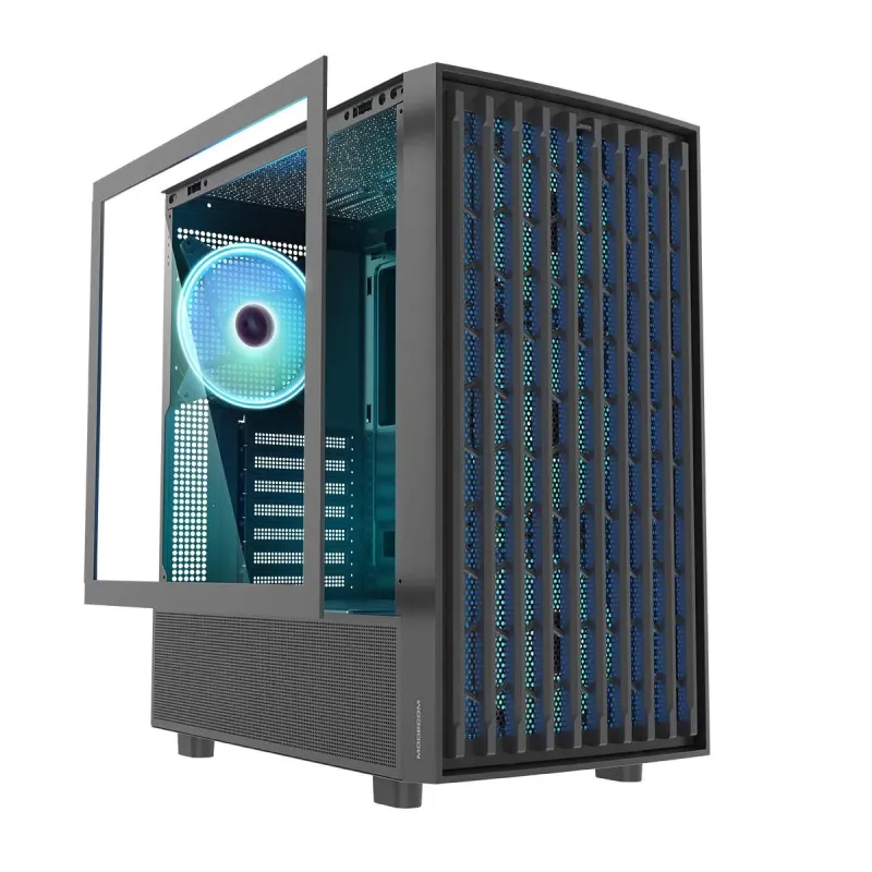 Obudowa Modecom BREEZE ARGB FLOW Midi USB Type-C, czarna | PartsPC.pl