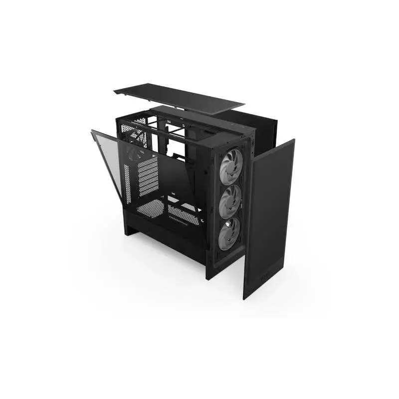 Obudowa NZXT H5 Flow RGB (2024) Midi Tower z oknem Czarna | PartsPC.pl