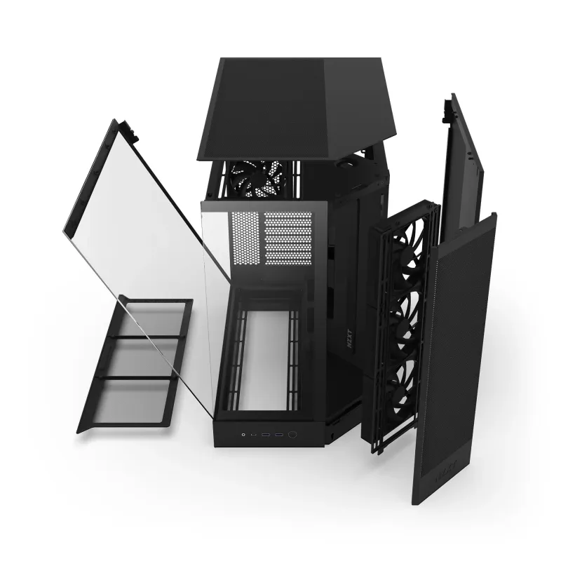 Obudowa NZXT H9 Flow (2025) Midi Tower z oknem czarna | PartsPC.pl