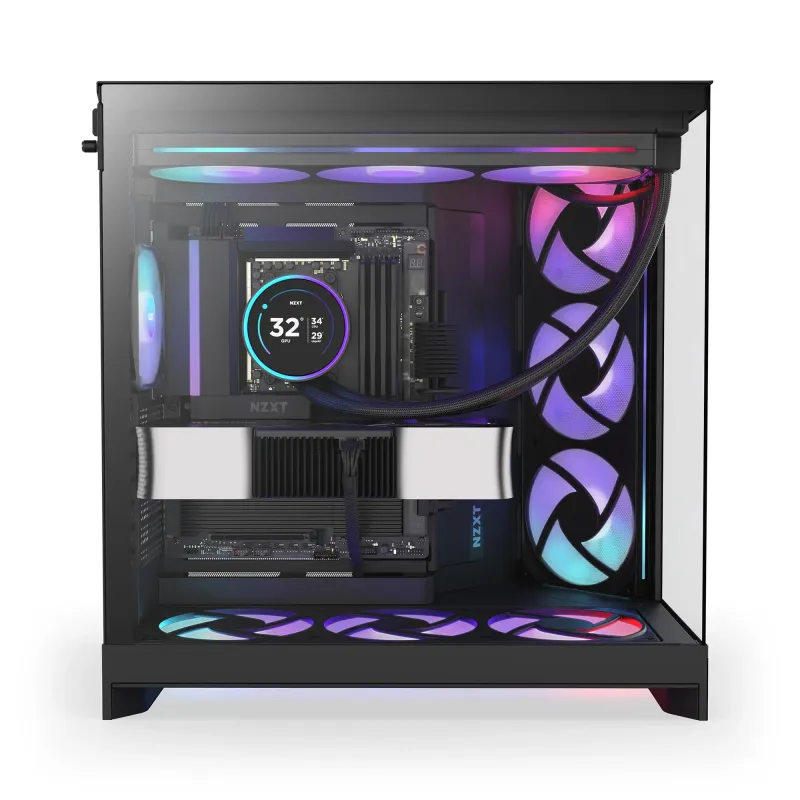 Obudowa NZXT H9 Flow RGB (2025) Midi Tower z oknem czarna | PartsPC.pl