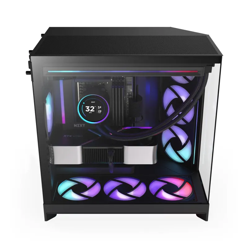 Obudowa NZXT H9 Flow RGB (2025) Midi Tower z oknem czarna | PartsPC.pl