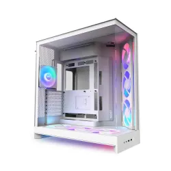 Obudowa NZXT H9 Flow RGB+ (2025) Midi Tower z oknem biała | PartsPC.pl