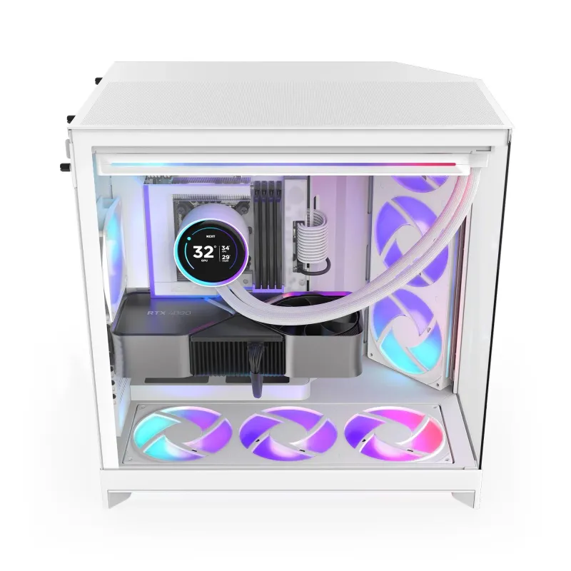 Obudowa NZXT H9 Flow RGB+ (2025) Midi Tower z oknem biała | PartsPC.pl