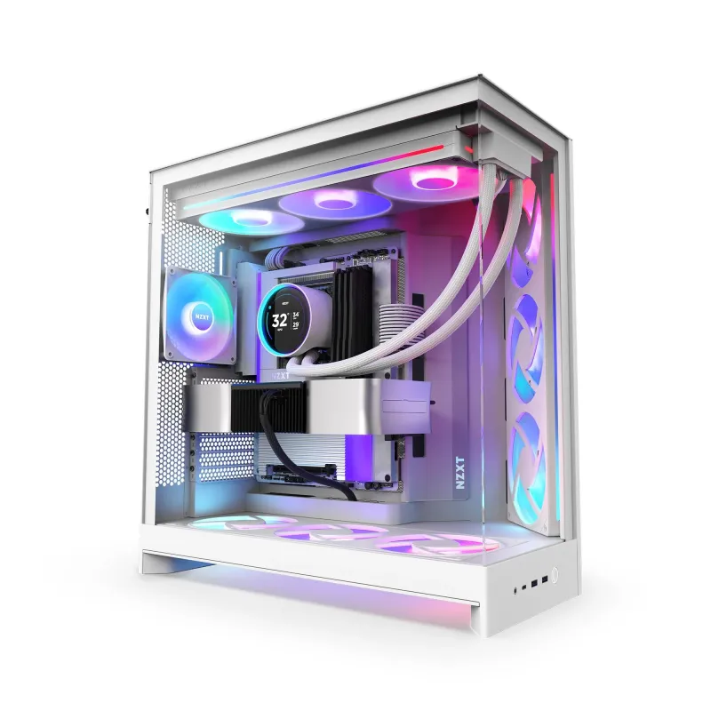 Obudowa NZXT H9 Flow RGB+ (2025) Midi Tower z oknem biała | PartsPC.pl