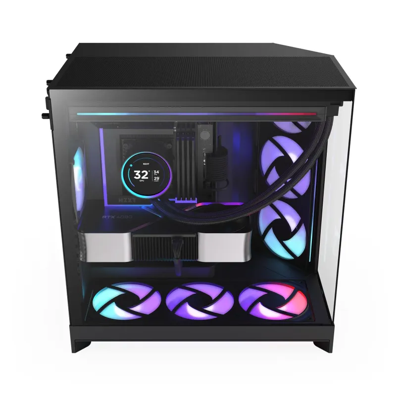 Obudowa NZXT H9 Flow RGB+ (2025) Midi Tower z oknem cz... | PartsPC.pl