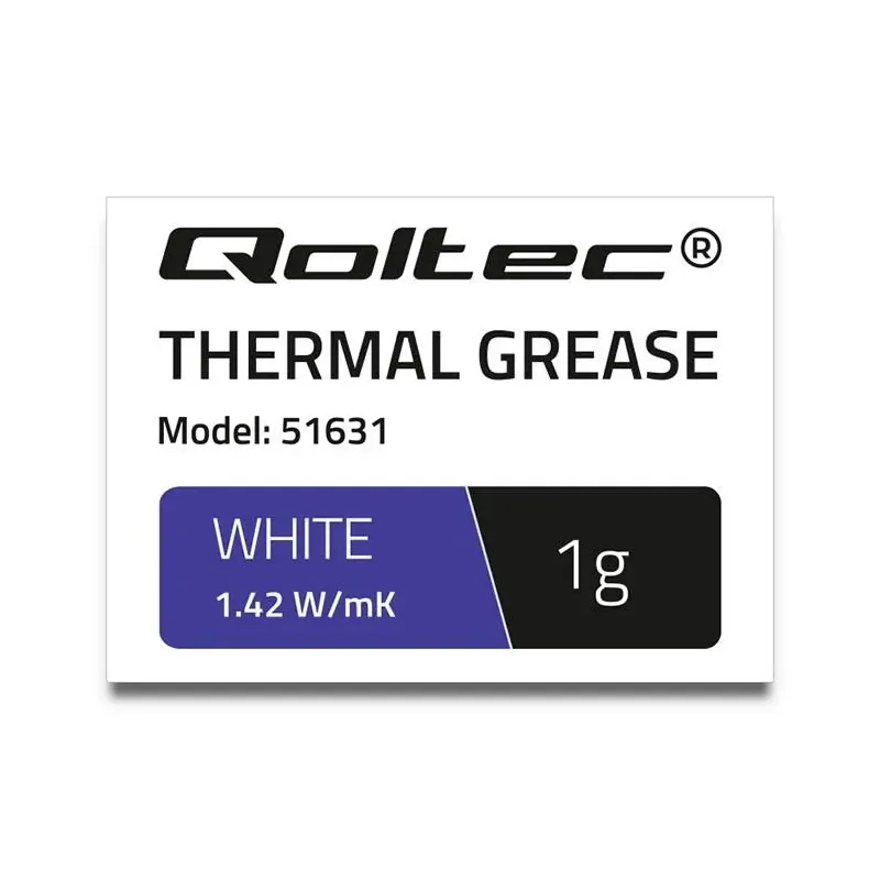 Pasta termoprzewodząca Qoltec 1.42 W/m-K | 1g | Biała | PartsPC.pl