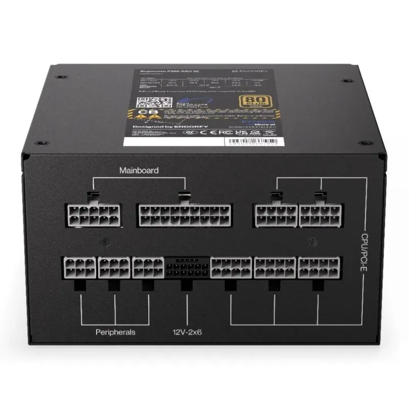 Zasilacz Endorfy Supremo FM6 850W ATX 120mm 80 Plus Gold | PartsPC.pl