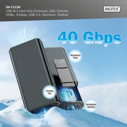 Obudowa DIGITUS USB 4.0 Typ C na dysk SSD M.2 NVMe | PartsPC.pl