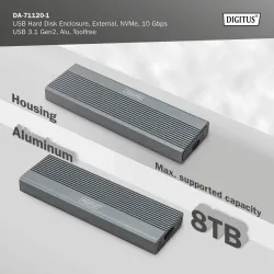 Obudowa DIGITUS USB 3.1 Typ C na dysk SSD M.2 NVMe | PartsPC.pl