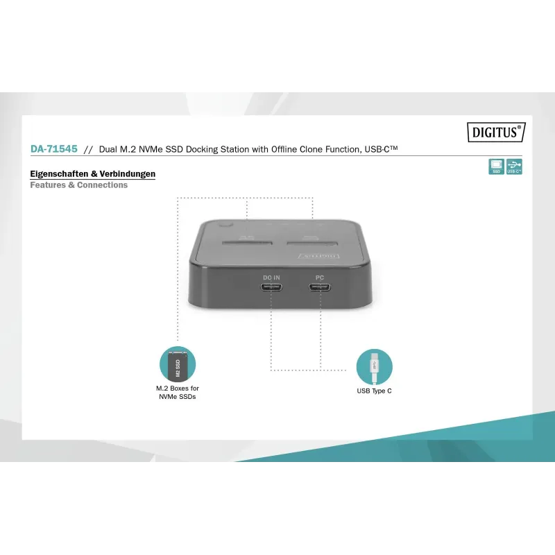 Stacja dokująca DIGITUS do SSD M.2 NVMe z funkcją | PartsPC.pl