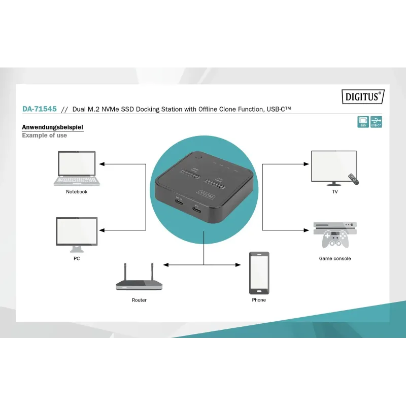 Stacja dokująca DIGITUS do SSD M.2 NVMe z funkcją | PartsPC.pl