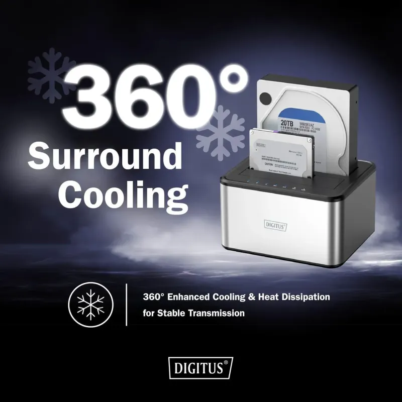 Stacja dokująca DIGITUS USB 3.0 Super Speed do 2x | PartsPC.pl