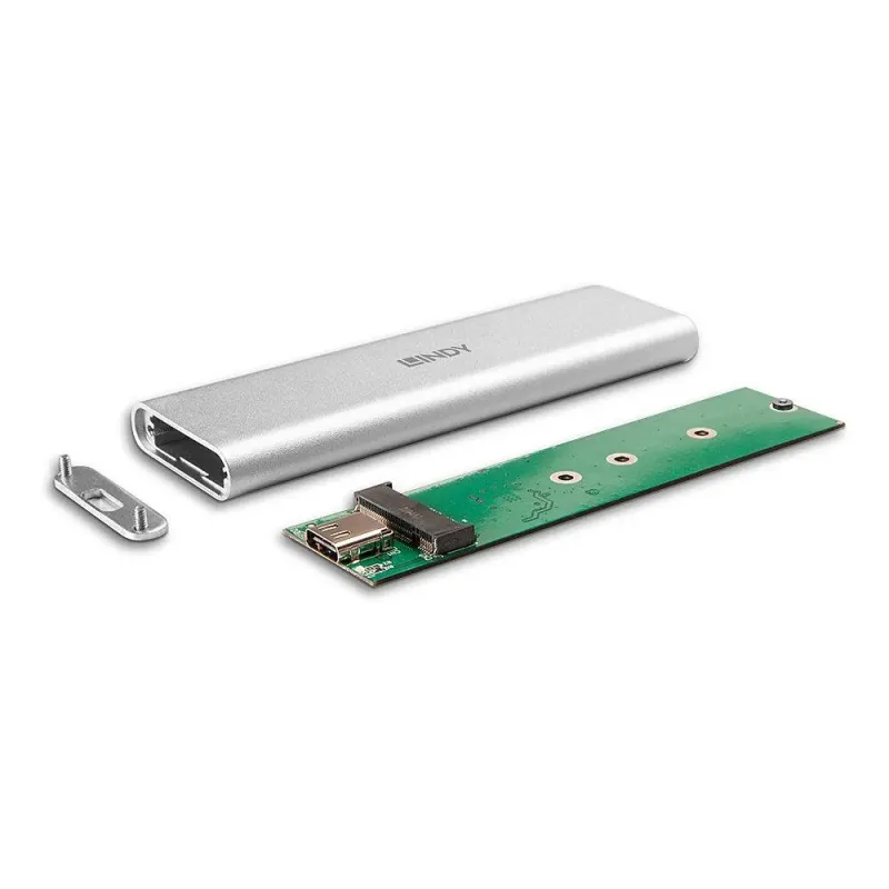 Obudowa na dysk LINDY M.2 SATA - USB-C 3.2 Gen2 srebrna | PartsPC.pl
