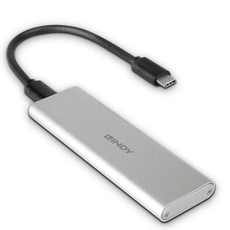 Obudowa na dysk LINDY M.2 SATA - USB-C 3.2 Gen2 srebrna | PartsPC.pl