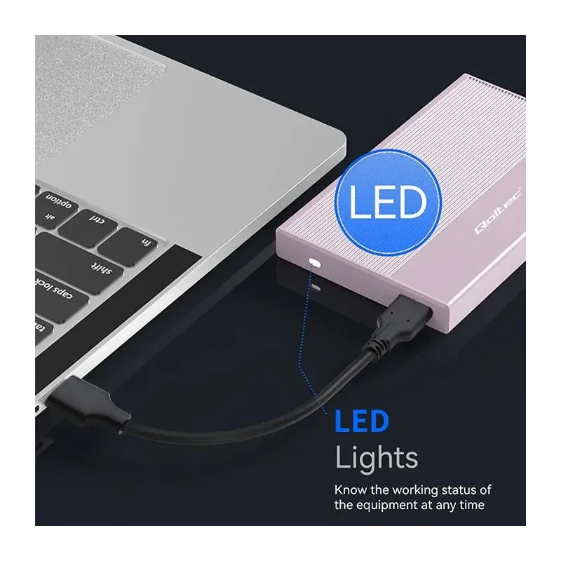 Obudowa/kieszeń Qoltec na dysk SSD HDD 2.5" | SATA | USB | PartsPC.pl